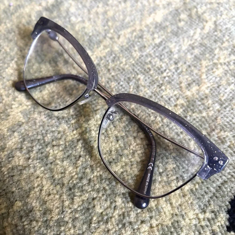 COACH 5104B T 9004 gunmetal sparkle logo cat eye eyeglasses frames Retro Whimsy